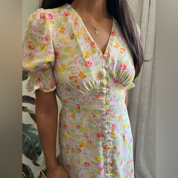 Floral Yellow Dress and Striped Blue Dress - Picture 3 of 5